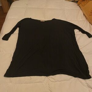 Piko Women's Black Boatneck Long-Sleeve Top